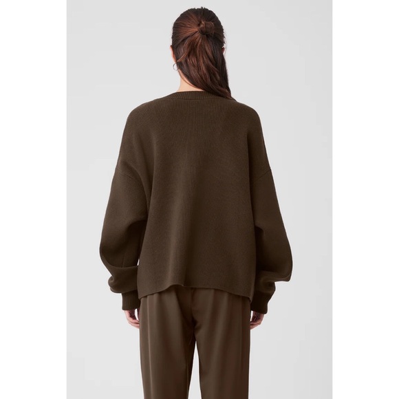 Alo Yoga Scholar Cardigan Sweater Expresso M - Picture 2 of 15